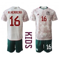 Mexico Hector Herrera #16 Udebanesæt Børn VM 2022 Kortærmet (+ Korte bukser)